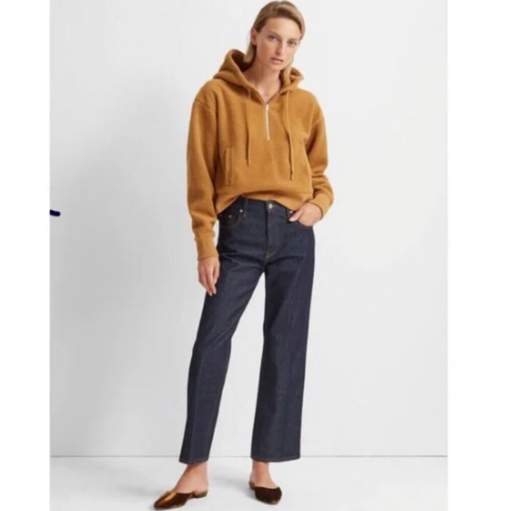 Club Monaco Teddy Quarter-Zip Shearling Hoodie Medium $170 - Picture 2 of 6